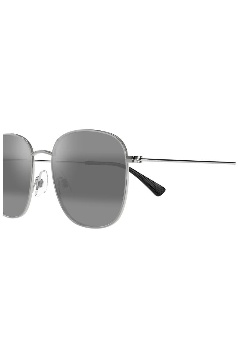 Olali AF 55mm Polarized Square Sunglasses, Alternate, color, SHINY SILVER W/ BLACK