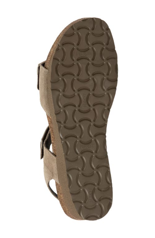Naot Aisha Wedge Sandal In Almond Suede/soft Ivory