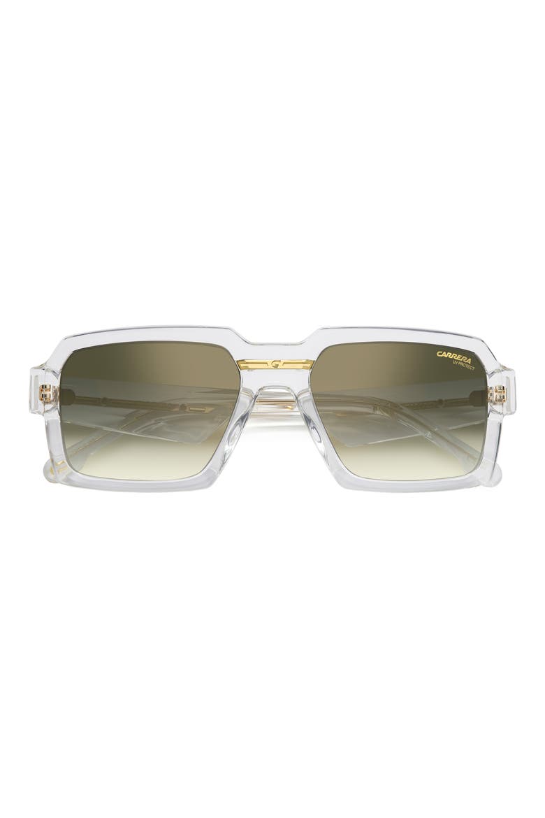 Victory C 55mm Rectangular Sunglasses, Alternate, color, CRYSTAL GOLD/ GREEN
