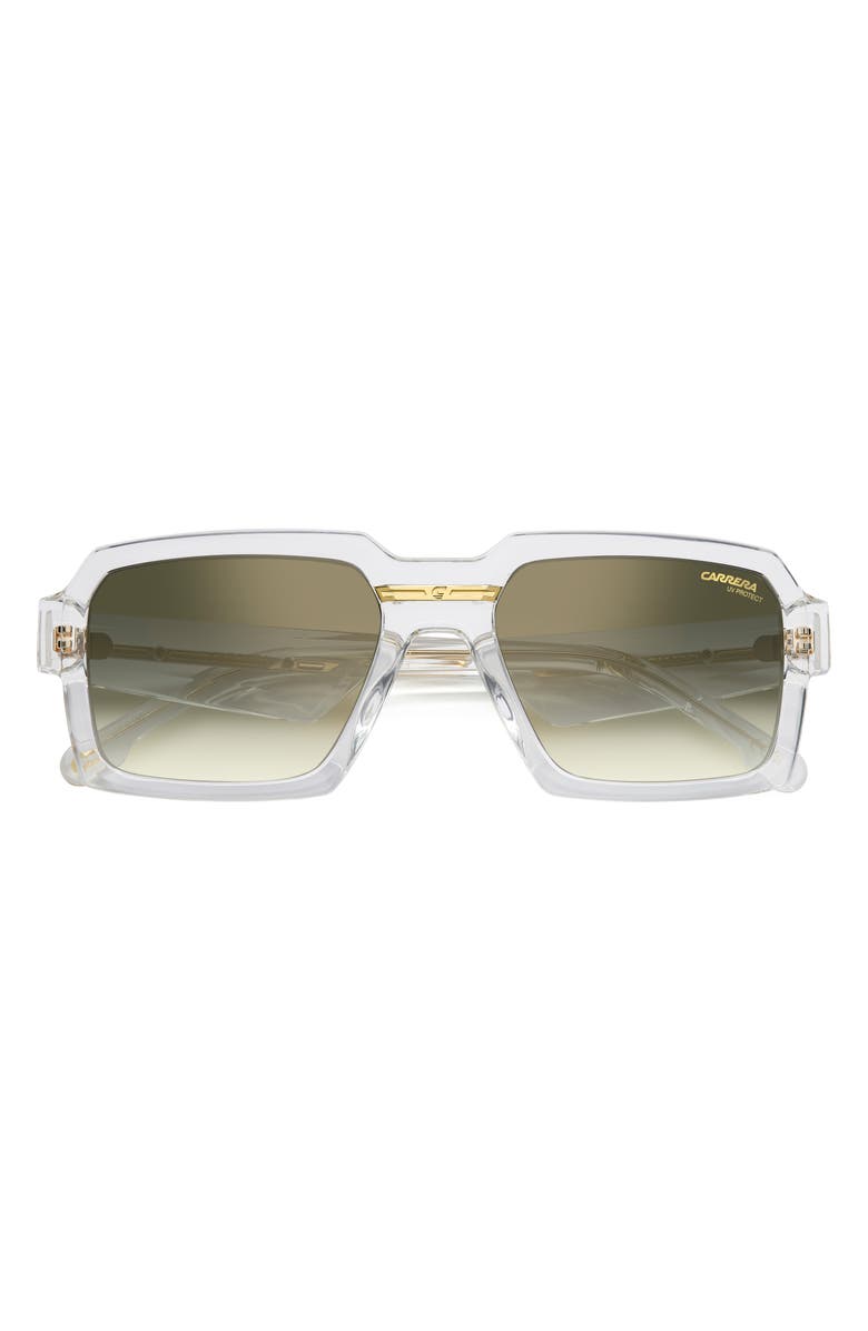Carrera Eyewear Victory C 55mm Rectangular Sunglasses, Alternate, color, Crystal Gold/ Green