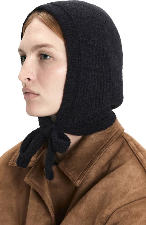 Hyer Goods Upcycled Alpaca Wool Tie Balabonnet In Black