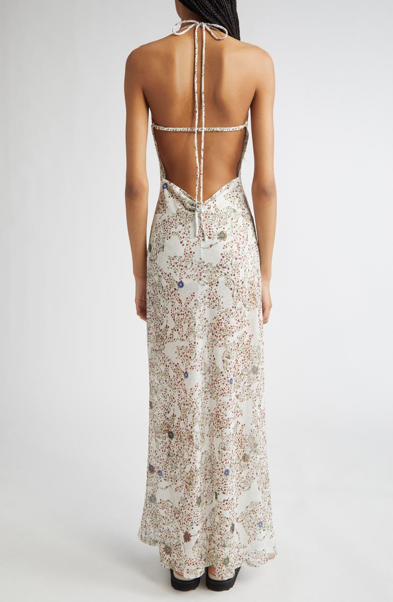 Siedrés Nensi Semisheer Open Back Maxi Dress, Alternate, color, White Multi