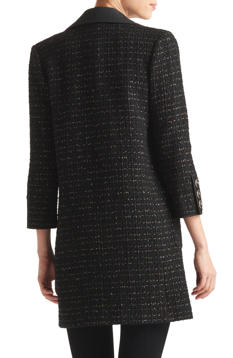 St. John Collection Double Breasted Three Quarter Sleeve Tweed Jacket, Alternate, color, 