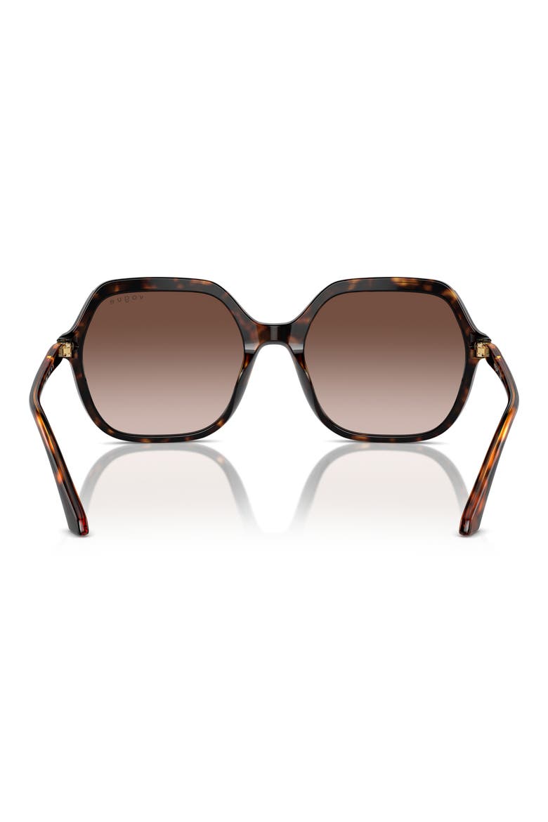 56mm Square Sunglasses, Alternate, color, DARK HAVANA / GRADIENT BROWN
