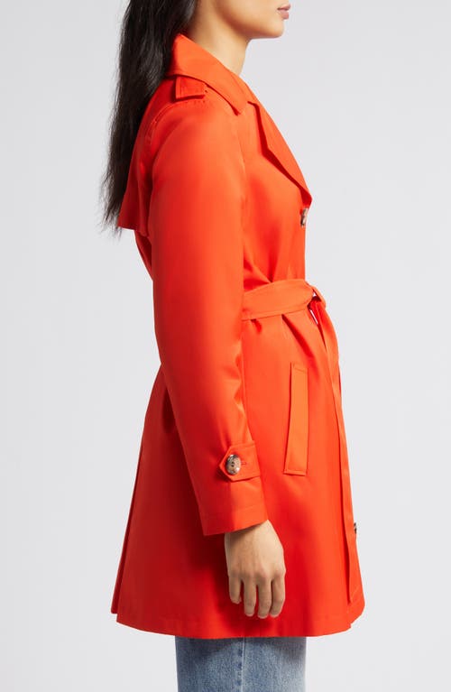 Sam Edelman Water Repellent Cotton Blend Trench Coat In Orange