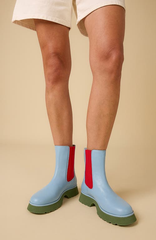 Charlotte Stone Esmee Lug Sole Chelsea Boot In Blue
