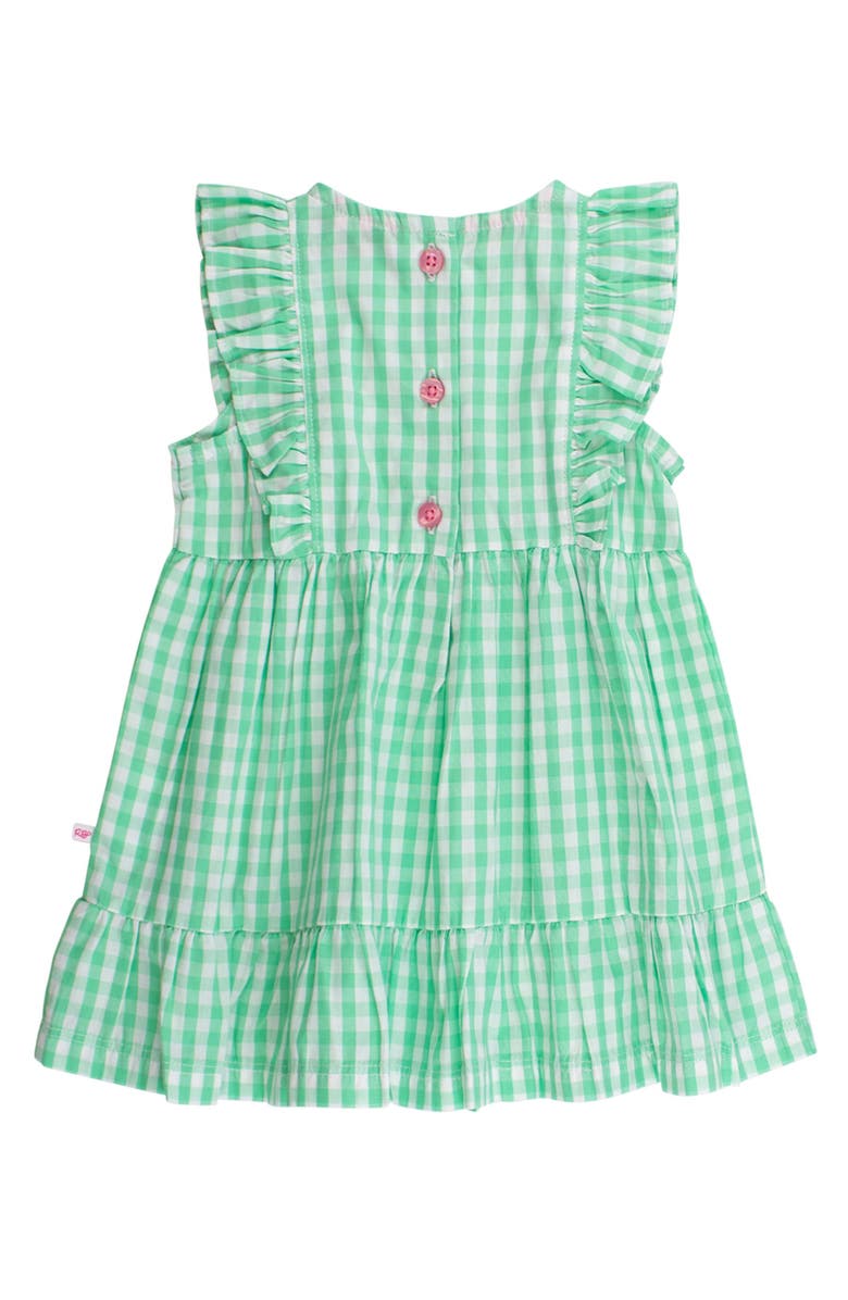 RuffleButts Sleeveless Pinafore Bow Dress, Alternate, color, Classic Spring Bud Gingham