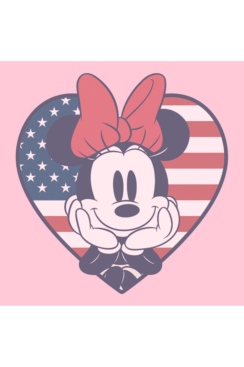 Girl's Minnie Mouse Cute Portrait Heart  Graphic T-Shirt, Alternate, color, Light Pink