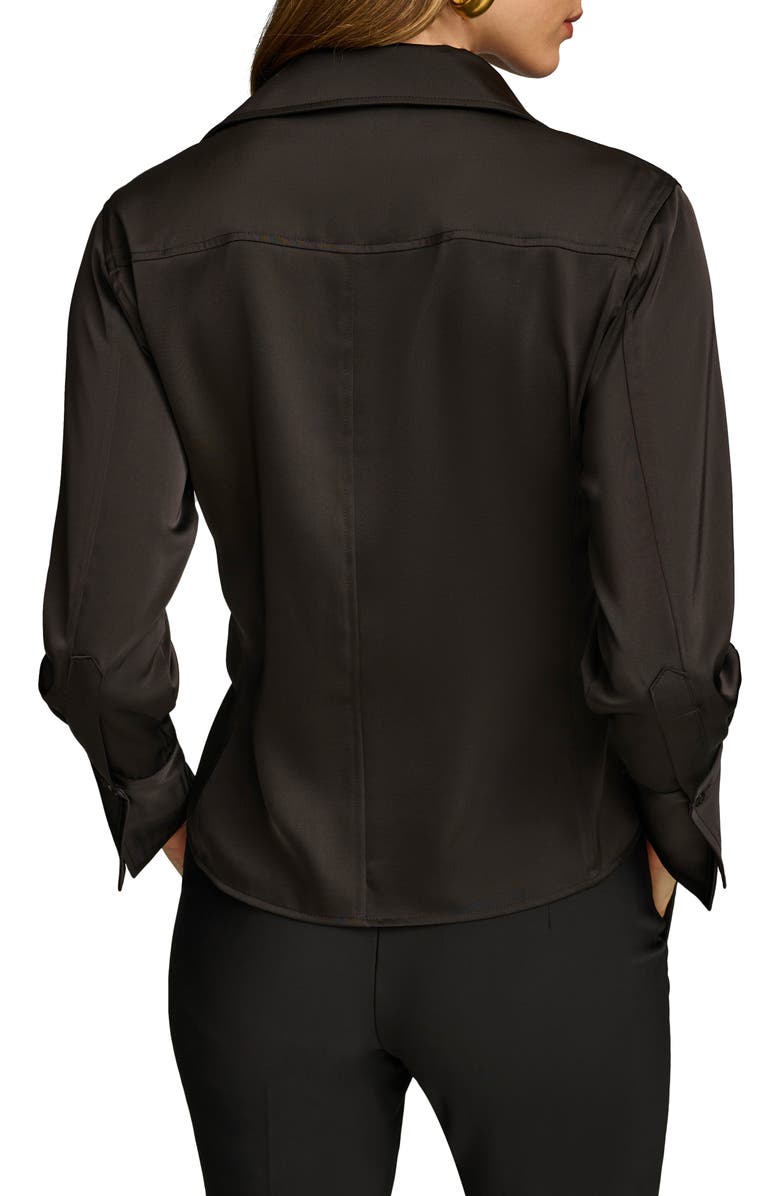 Donna Karan New York Long Sleeve Button-Up Shirt, Alternate, color, Black