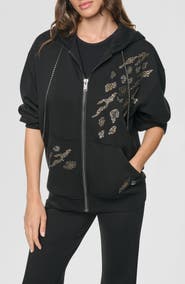 DKNY Heatset Animal Chain Link Zip Hoodie