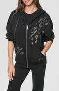 DKNY Heatset Animal Chain Link Zip Hoodie