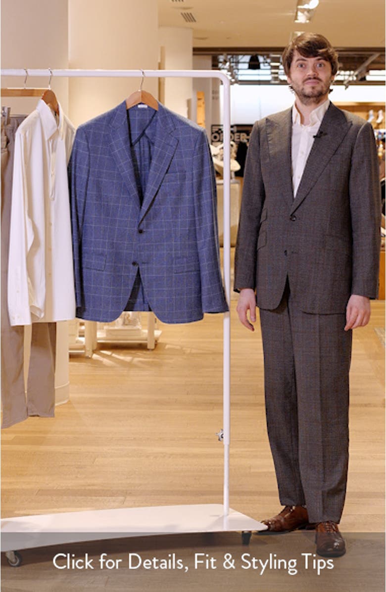 Hyperlight Soft Blue Glen Check Wool Sport Coat, sales video thumbnail