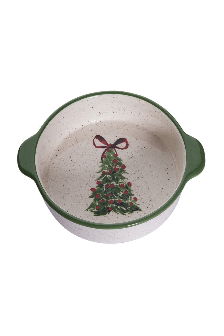 Ceramic Oval Christmas Tree Baking Dish, Main, color, Beige