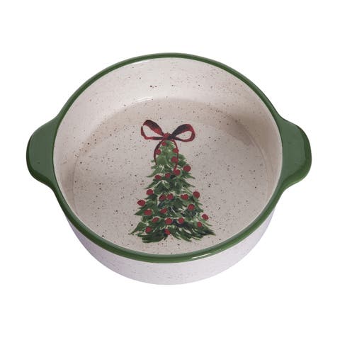 Ceramic Oval Christmas Tree Baking Dish