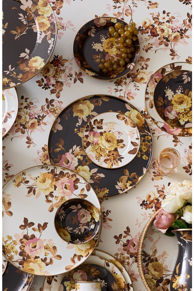 Wild Rose Enameled Steel Abundant Bowl, Alternate, color, BLACK/ BROWN