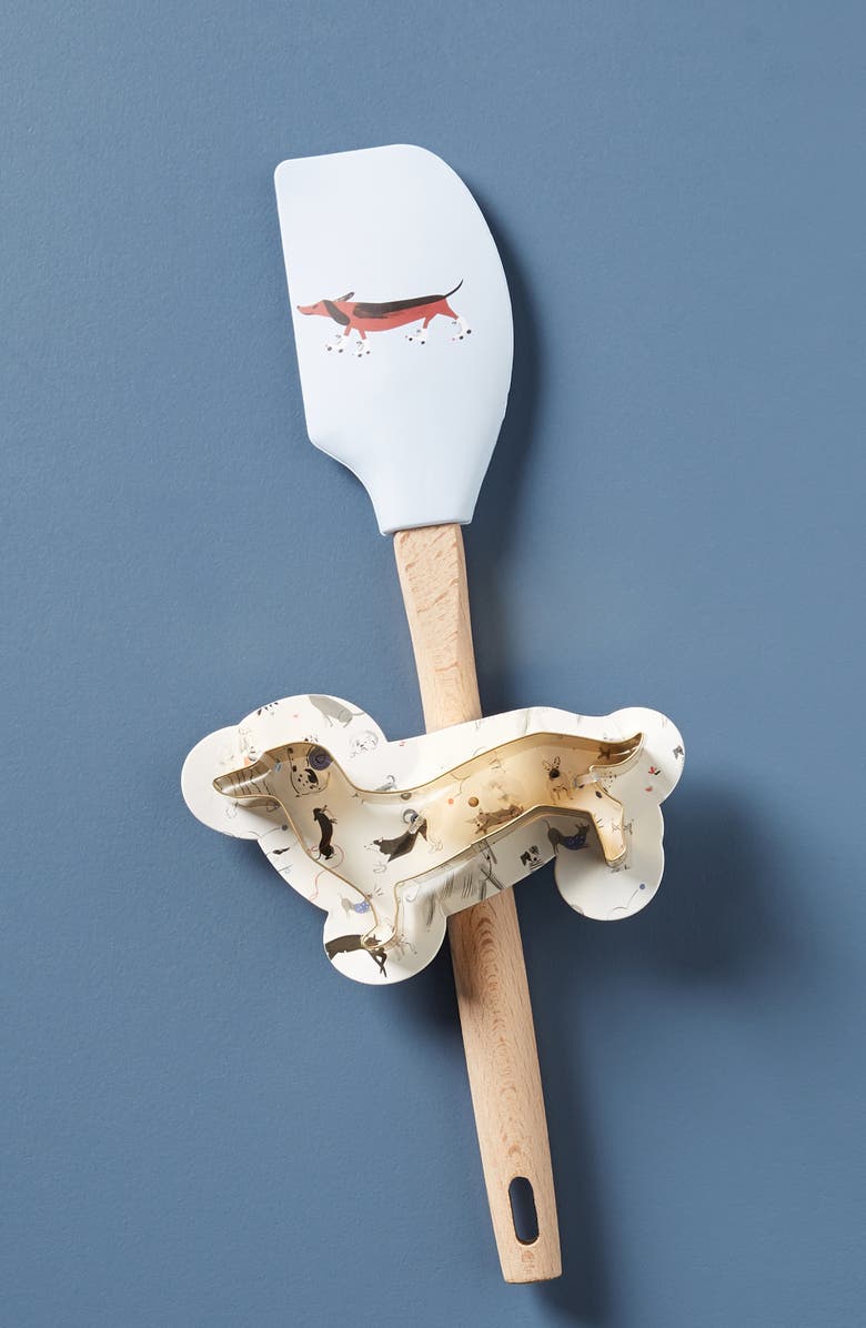 Anthropologie Home Anthropologie x Libby VanderPloeg Dashing Dog Spatula & Cookie Cutter Set, Alternate, color, 