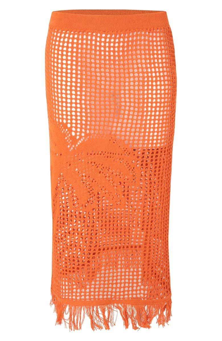 Maaji Ginger Garden Tano Sheer Cover-Up Skirt, Alternate, color, Bright Orange