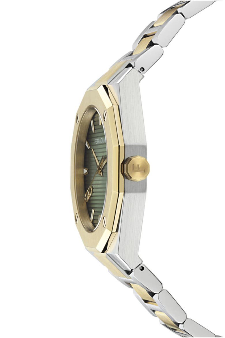 Edge Bracelet Watch, 40mm, Alternate, color, GREEN/ TWO TONE