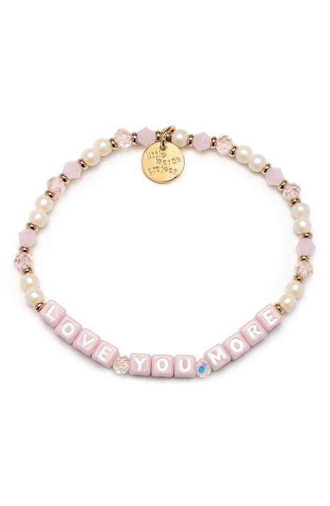 Love You More Beaded Stretch Bracelet