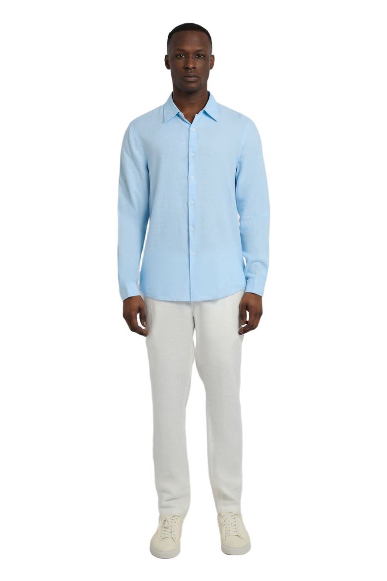 Standard Long Sleeve Linen Shirt, Main, color, COOL BLUE