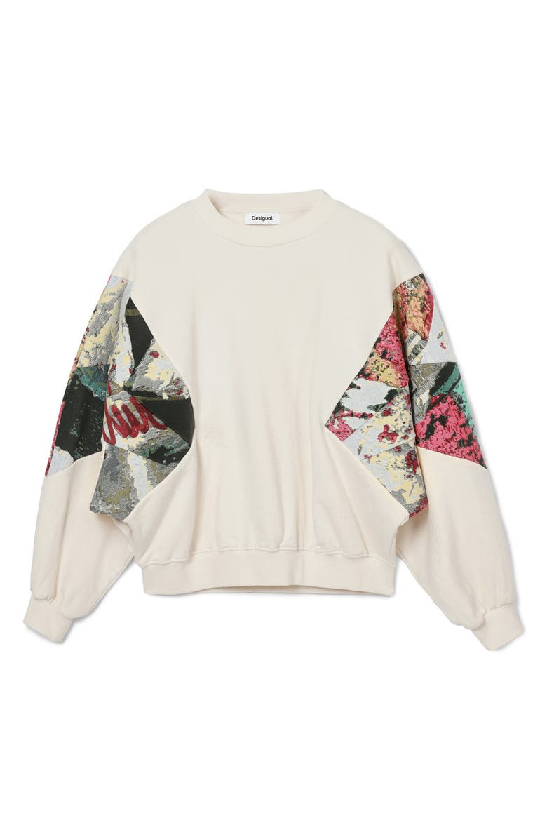 Desigual Posters Lacroix Floral Brocade Accent Sweatshirt, Alternate, color, 