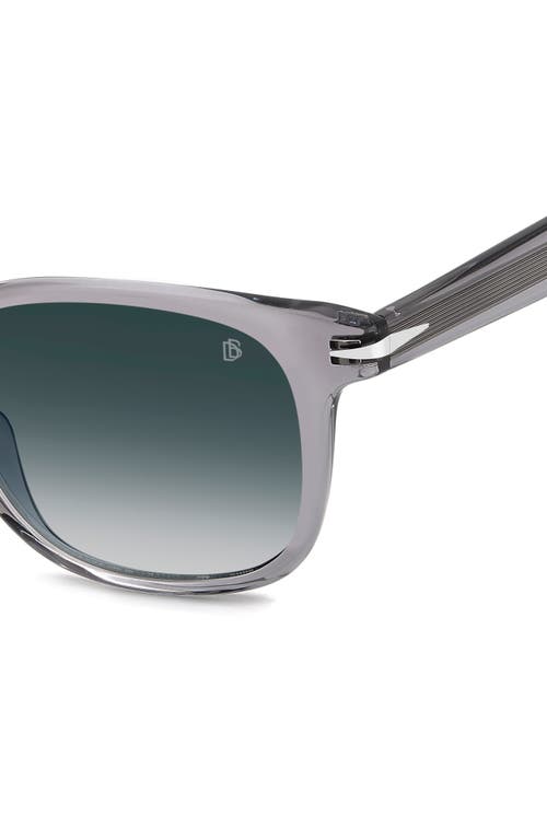 David Beckham Eyewear 53mm Rectangular Sunglasses In Grey/dark Blue Sf
