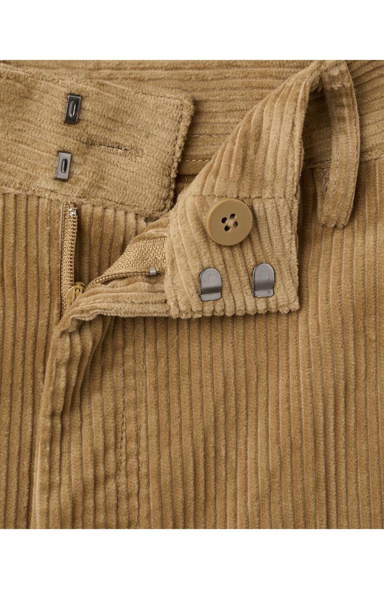 MANGO Wide Leg Corduroy Pants, Alternate, color, Ochre