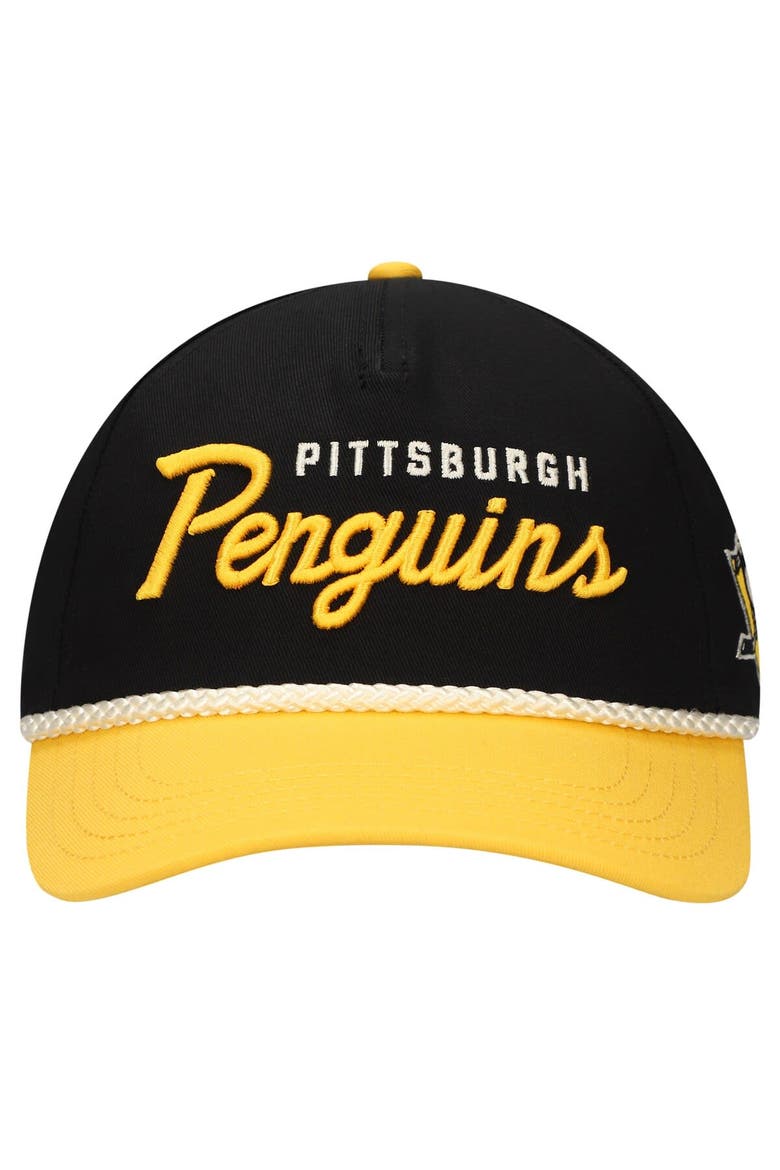 Men's American Needle Black/Gold Pittsburgh Penguins Roscoe Washed Twill Adjustable Hat, Alternate, color, Black