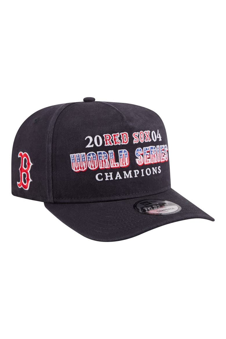 Men's New Era Navy Boston Red Sox 2004 World Series Champions Historic 9FIFTY A-Frame Snapback Hat, Alternate, color, Navy
