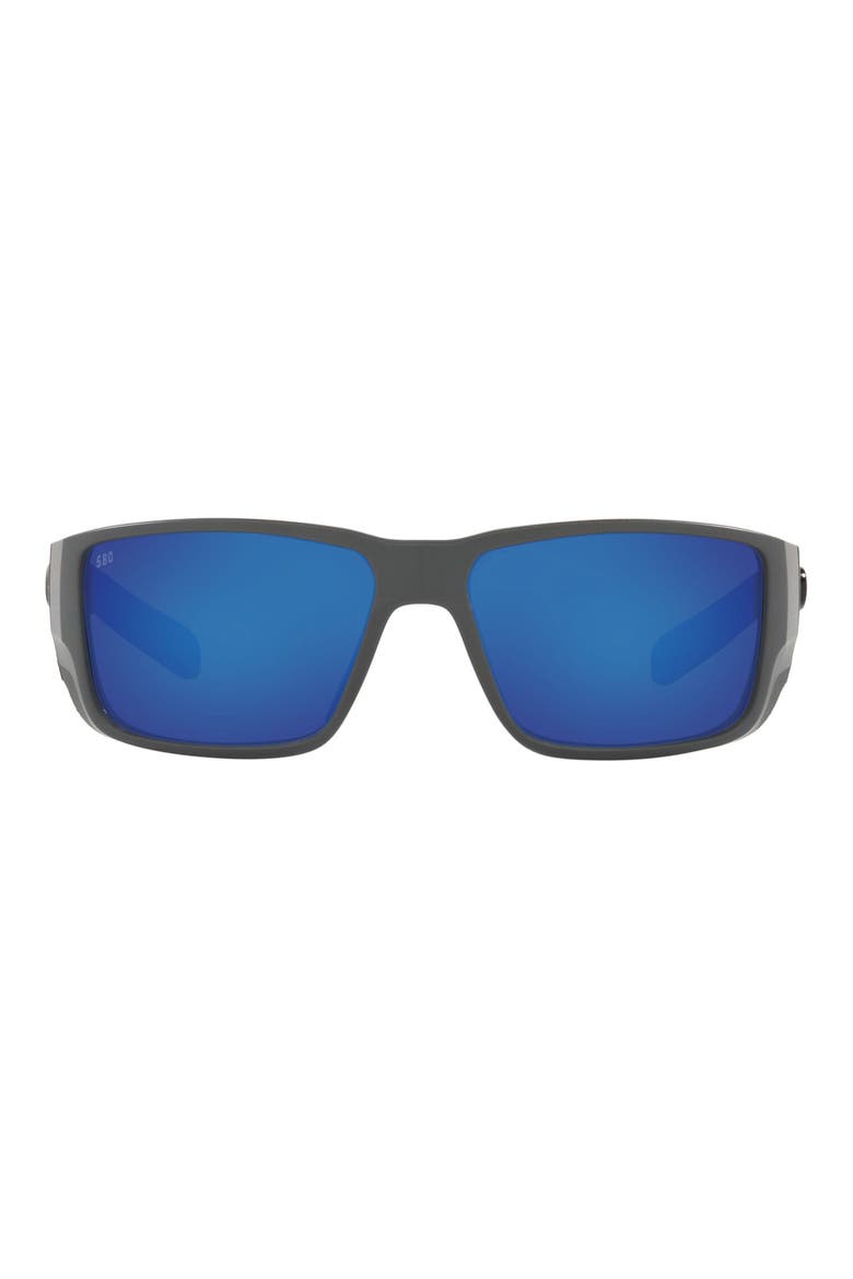 60mm Polarized Rectangular Sunglasses, Alternate, color, GREY BLUE