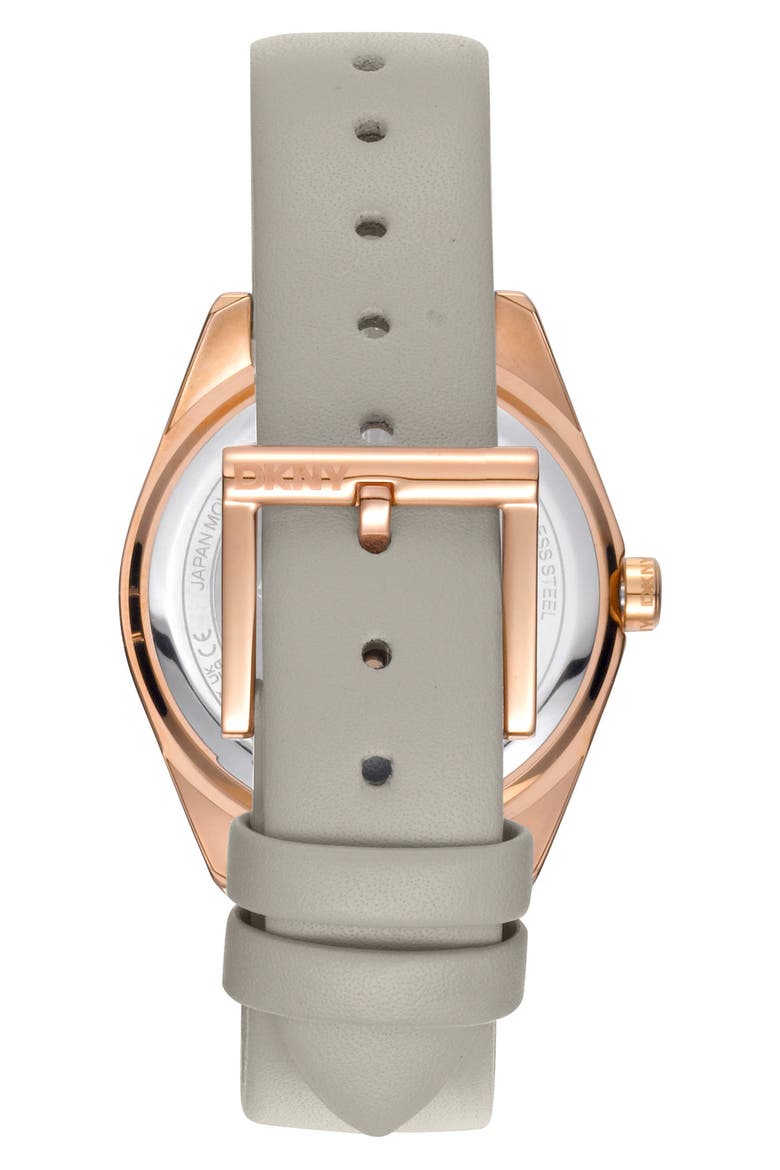 316L Leather Strap Watch, Alternate, color, GREY