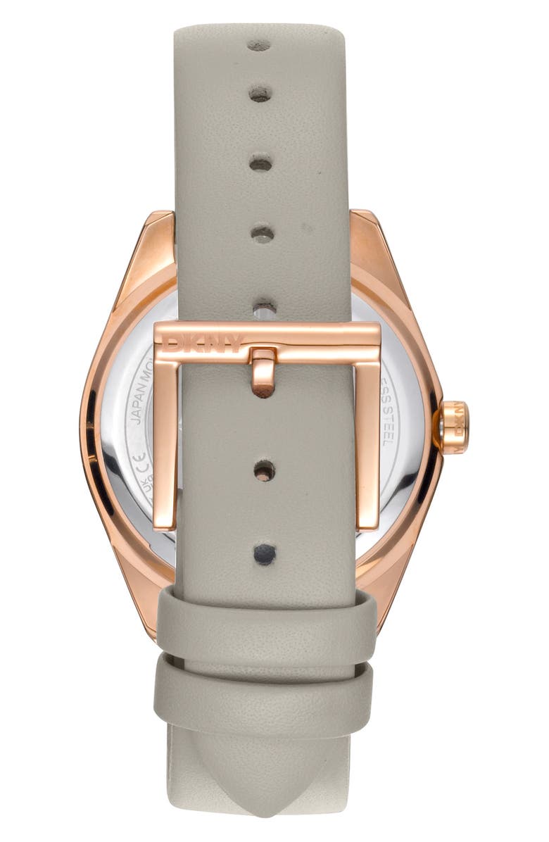 GEVRIL 316L Leather Strap Watch, Alternate, color, Grey