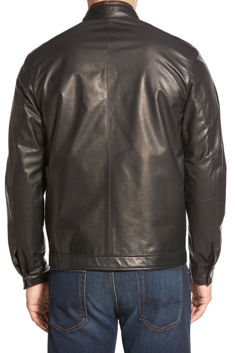 Lambskin Leather Jacket, Alternate, color, MIDNITE
