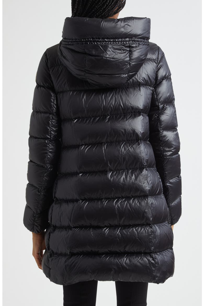 Suyenne Long Down Coat, Alternate, color, BLACK