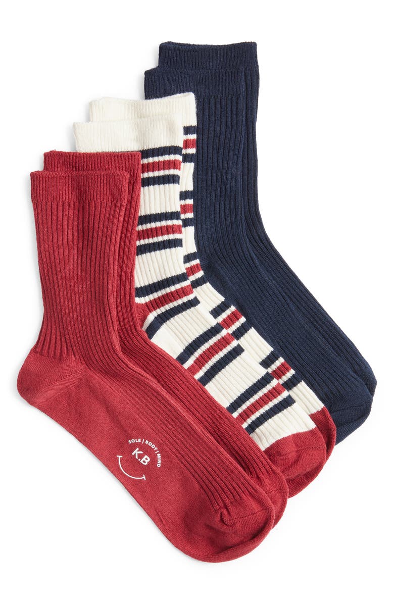 K Bell Socks Clyde Stripe Crew Socks, Main, color, Assorted