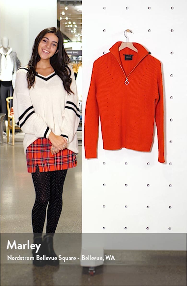 Knit Front Zip Turtleneck Sweater, sales video thumbnail