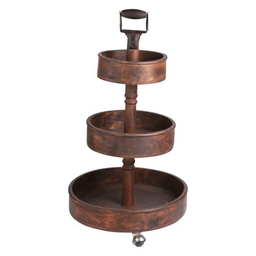 Tag Chestnut 3 Tier Storage Shovel Handle Decorative Sculpture In Brown