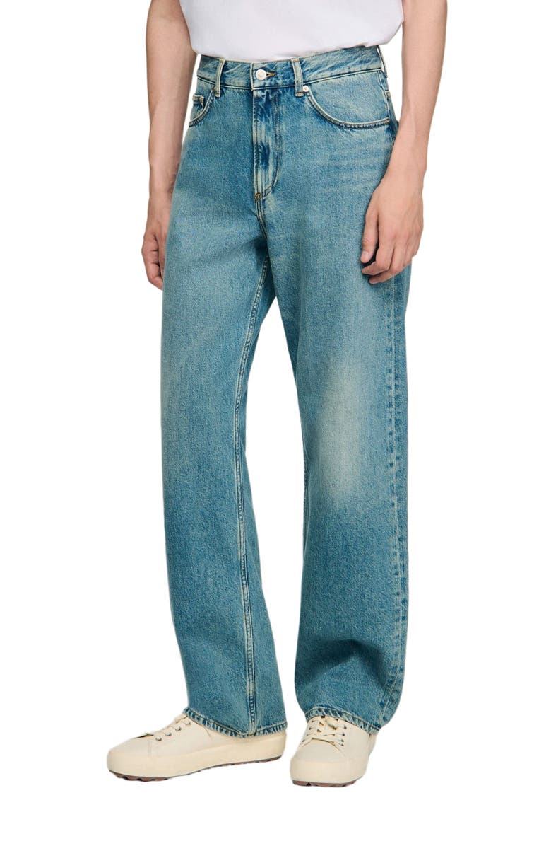 SANDRO Baggy jeans, Alternate, color, Blue