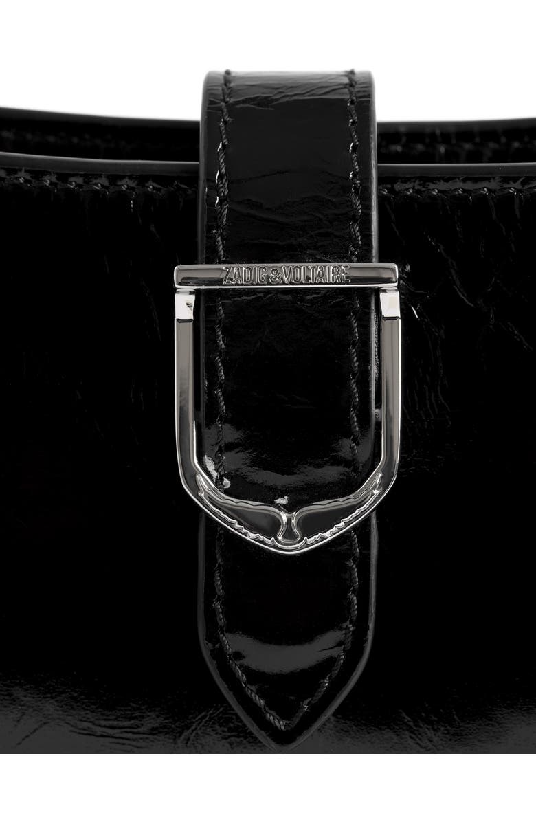 Zadig & Voltaire Janis Leather Shoulder Bag, Alternate, color, Black