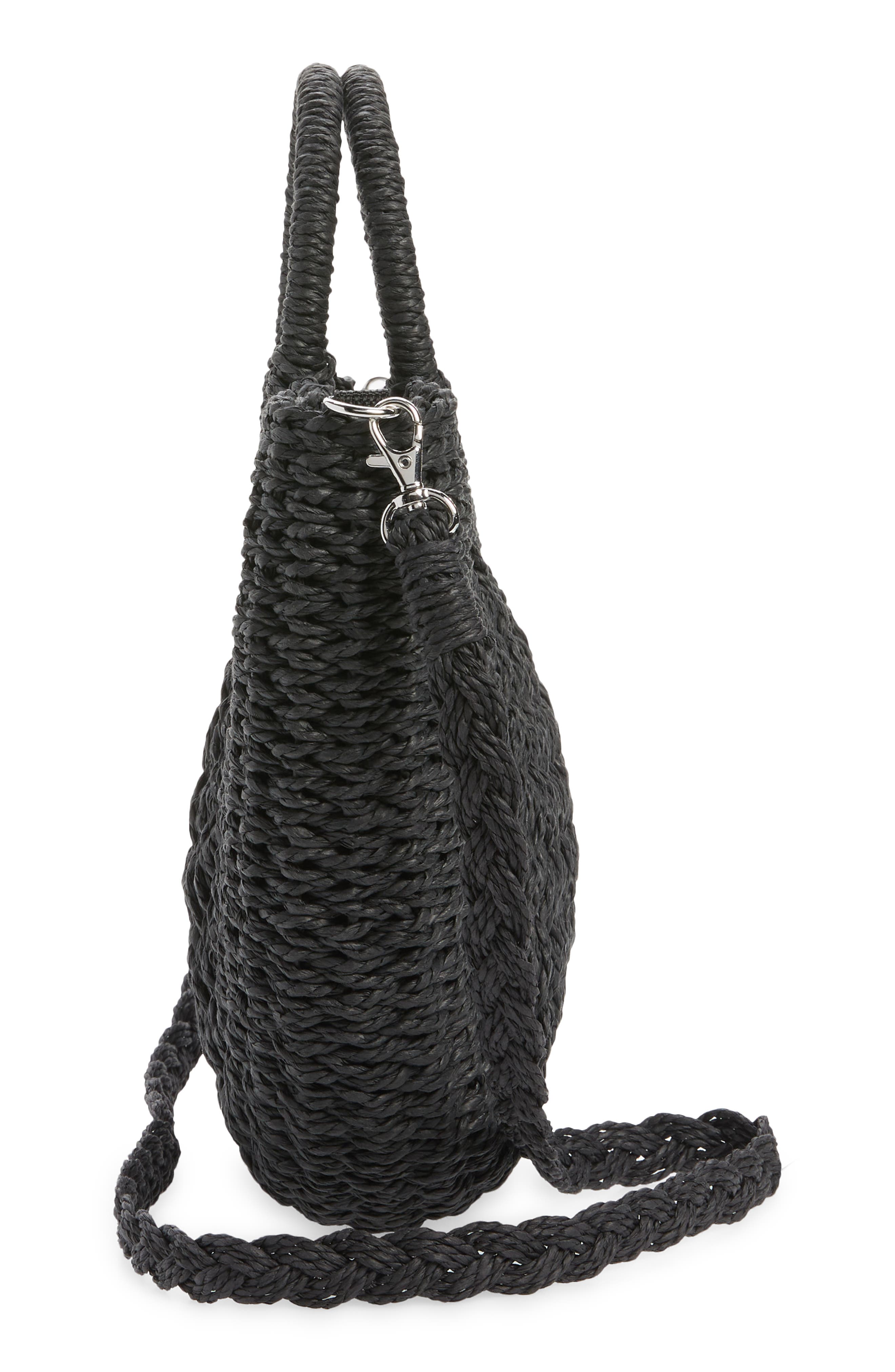 Mali + Lili Half Moon Woven Straw Tote, Alternate, color, 