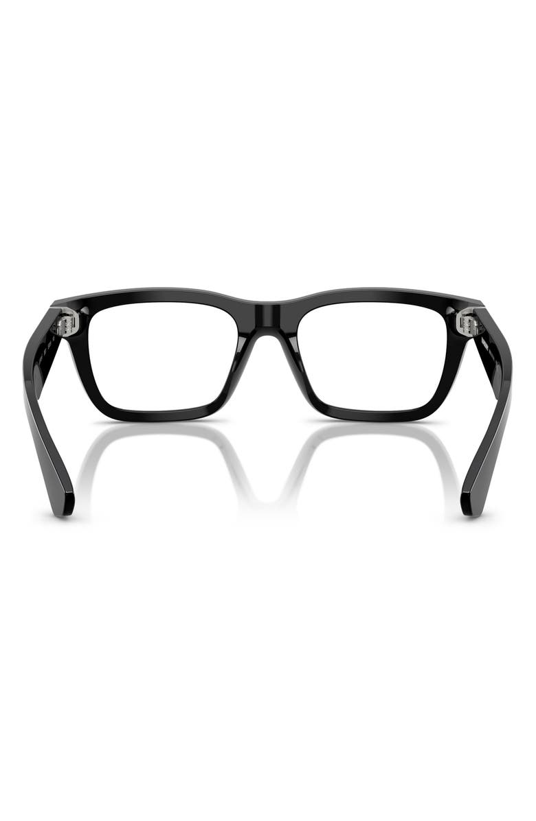 Burberry 53mm Rectangular Optical Glasses, Alternate, color, Black / Demo Lens