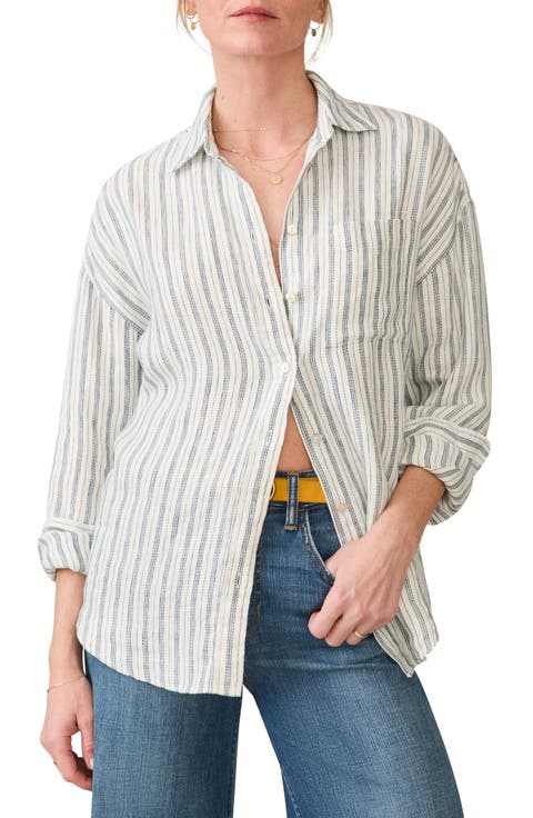 Santa Cruz Stripe Linen Button-Up Shirt