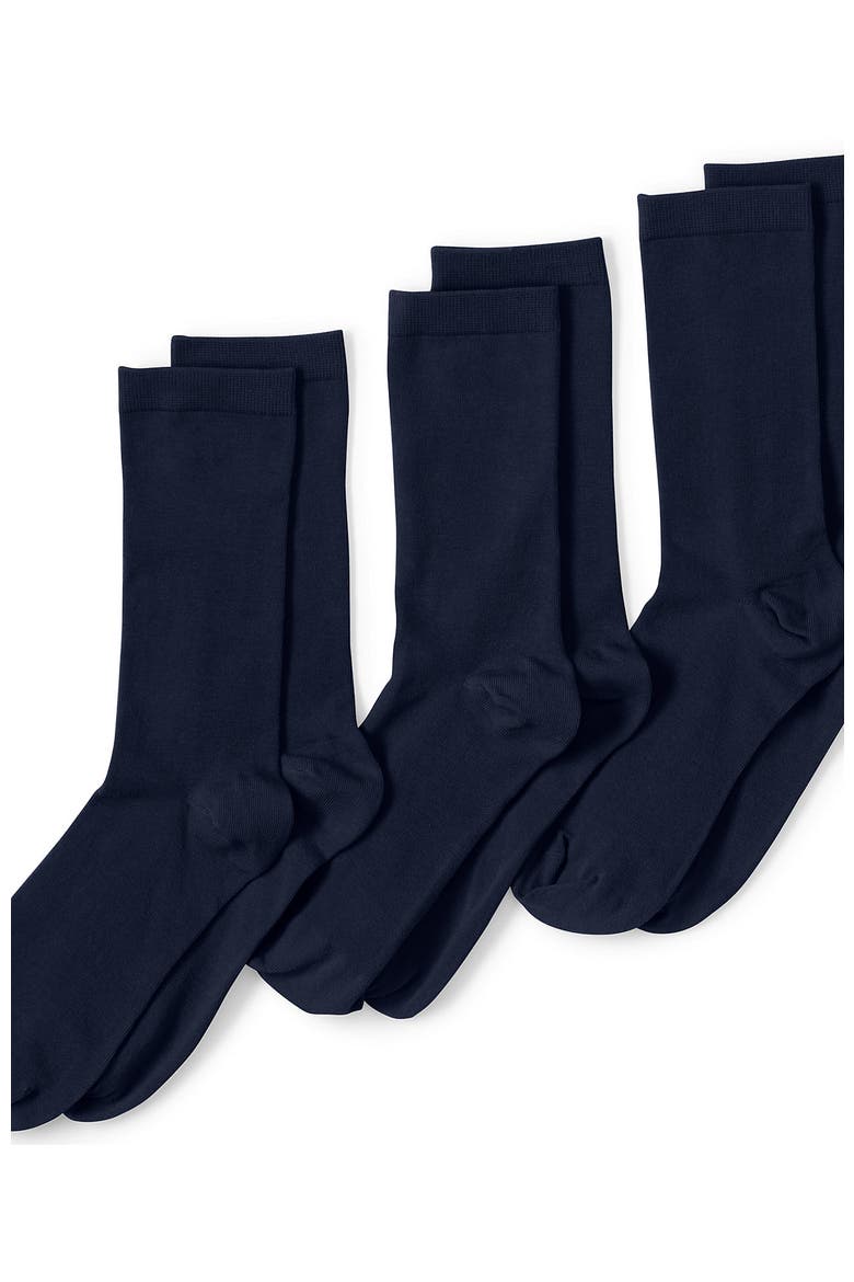 3-Pack Everyday Basic Crew Socks, Main, color, True Navy