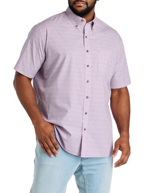 Big & Tall Easy-Care Geometric Print Sport Shirt V2