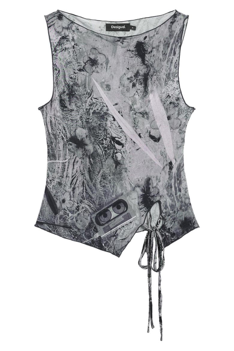 Lace-Up Side Sleeveless Top, Alternate, color, GRAY