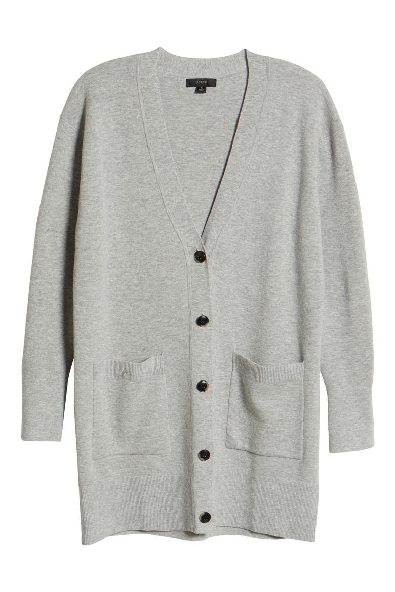 V-Neck Long Cardigan (Nordstrom Exclusive), Alternate, color, HEATHER GREY
