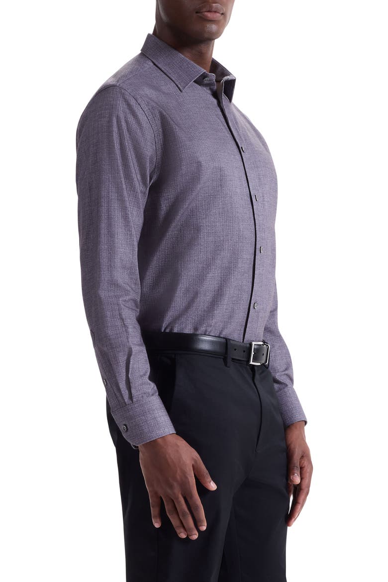 Julian Shaped Fit Brushed Mélange Button-Up Shirt, Alternate, color, AMETHYST