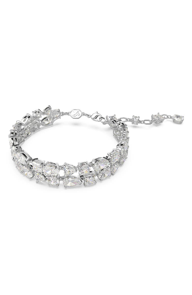 Swarovski Mesmera Crystal Double Row Bracelet, Alternate, color, Silver