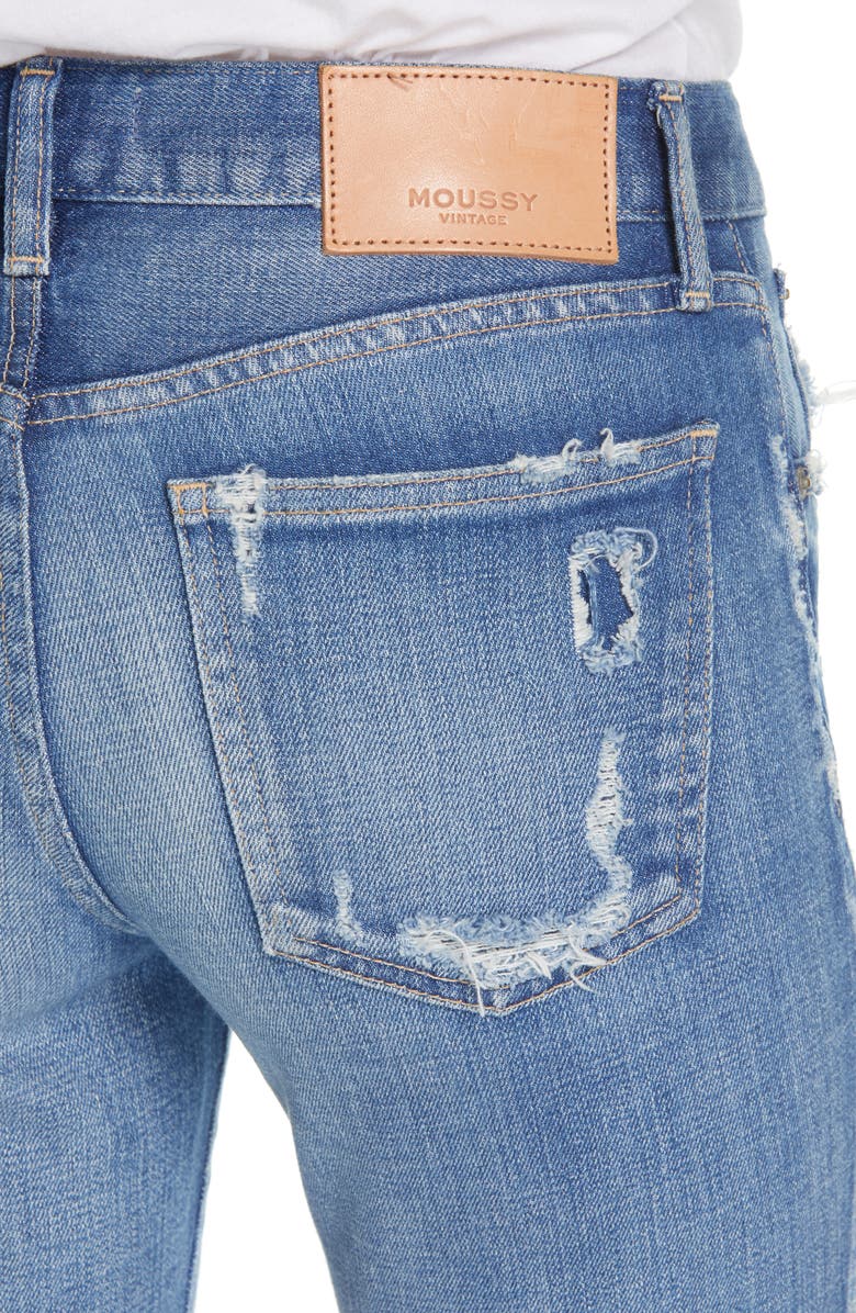 MOUSSY Ridgewood Ripped Crop Skinny Jeans, Alternate, color, 