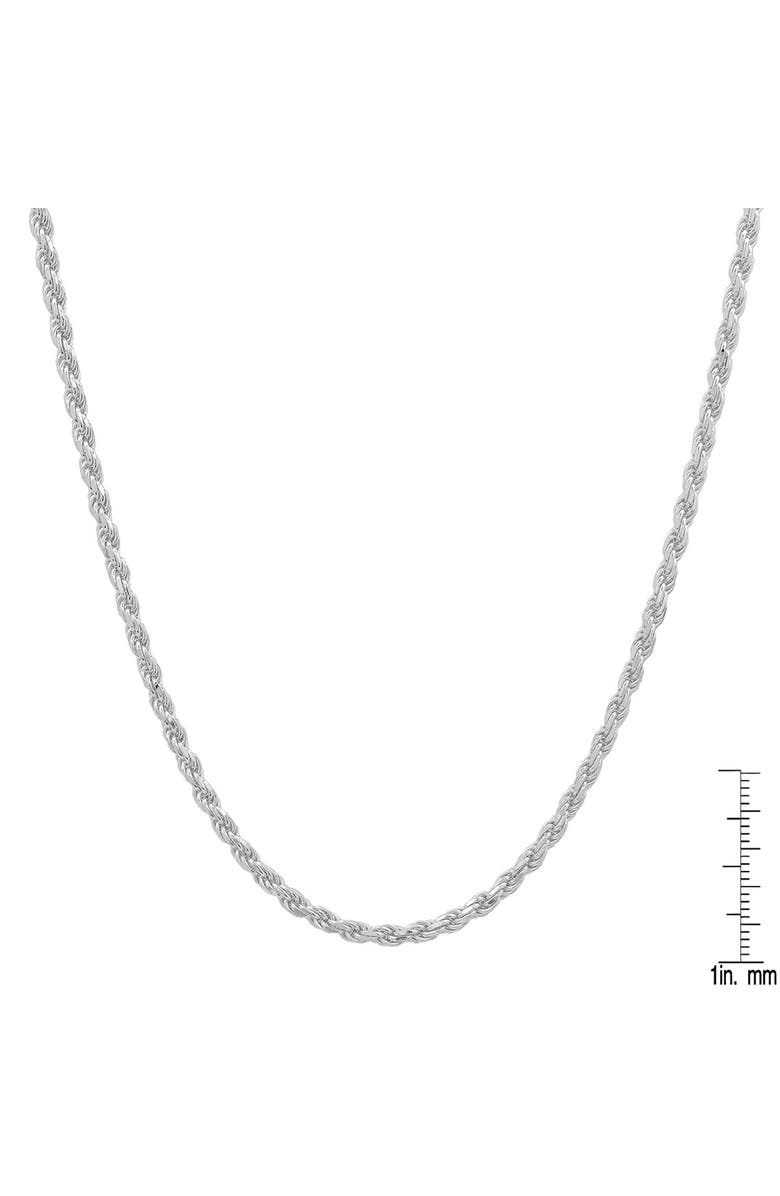 HMY JEWELRY Italian Rope Chain Necklace, Alternate, color, Silver
